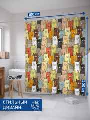 Штора для ванной «Котятки» - Фото 2