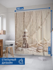 Штора для ванной «Маяк с декорациями» - Фото 2