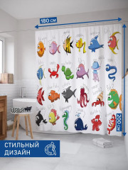 Штора для ванной «Морские обитатели» - Фото 2