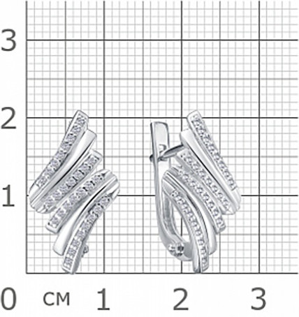 Серьги из серебра с фианитами