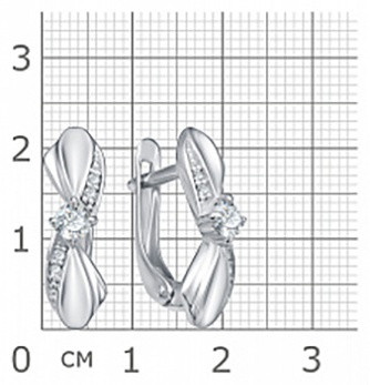 Серьги из серебра с фианитами