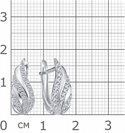 Серьги из серебра с фианитами