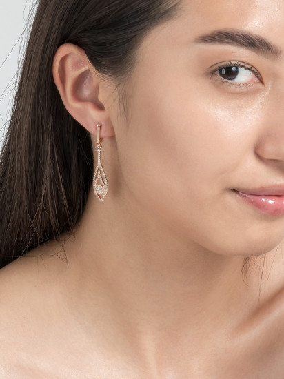 Серьги из серебра с фианитами