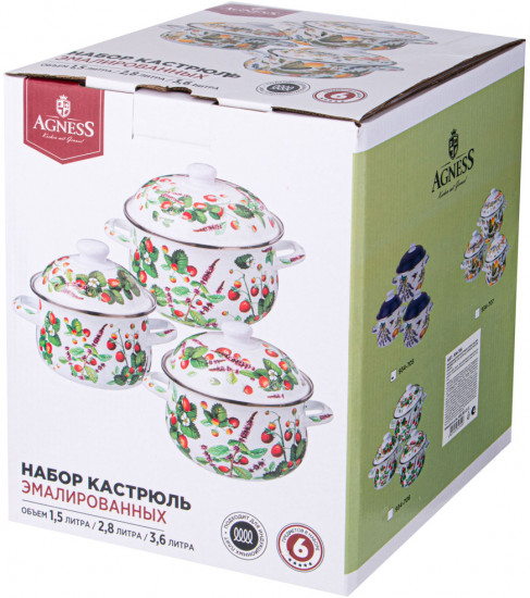 Набор кастрюль с крышками «Фруктовая корзина»