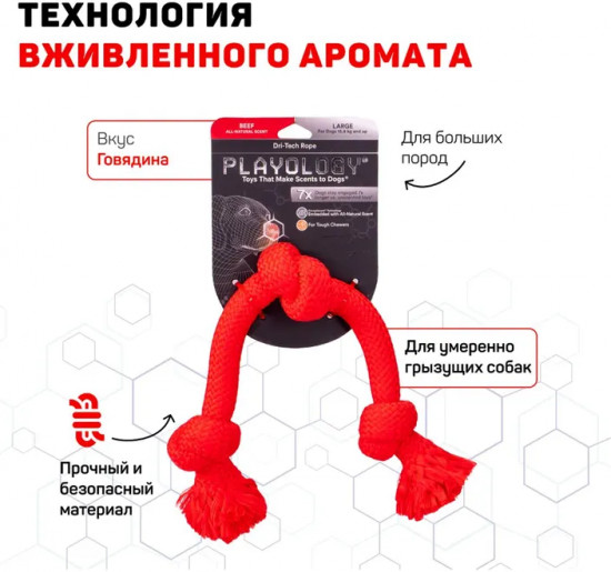 Игрушка для собак с ароматом говядины «Dri-tech rope»