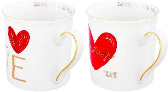 Набор кружек «Love и сердце»