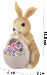 Фигурка декоративная «Кролик с корзиной цветов» - Фото 1