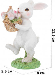 Фигурка декоративная «Кролик с корзинкой тюльпанов» - Фото 1