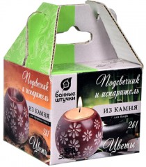 Испаритель-подсвечник «Цветы» из камня - Фото 1