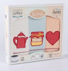 Салфетки махровые «Tea Love» (хлопок, размер 30х50 - 3 шт) - Фото 1