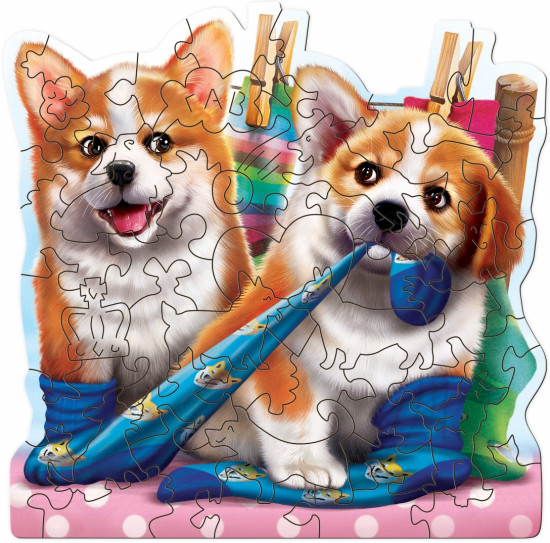 Пазл фигурный «Dogs in the socks»