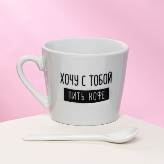 Кружка с ложкой «Catspresso»
