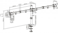 Кронштейн для трех мониторов - Фото 2