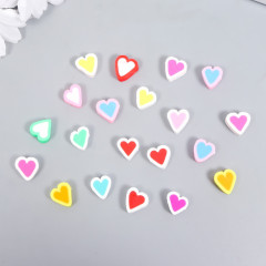 Набор бусин «Сердечки с контуром» - Фото 1