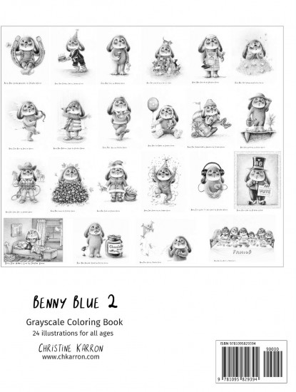 Benny Blue 2 Grayscale Coloring Book