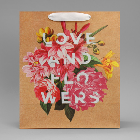 Пакет подарочный «Love and flowers»