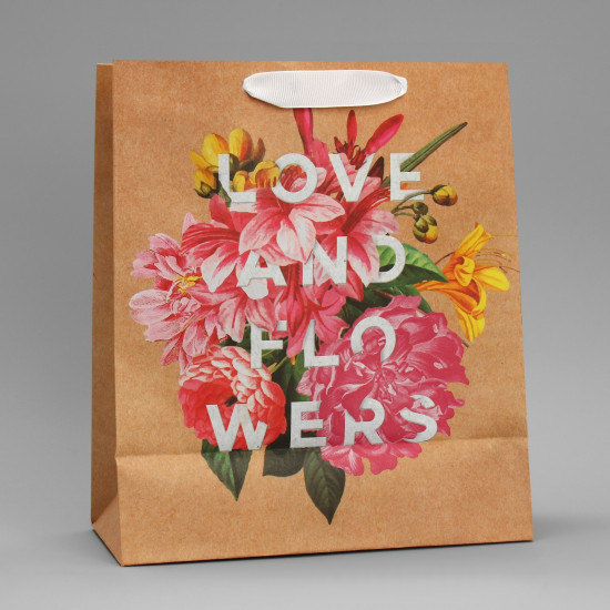 Пакет подарочный «Love and flowers»