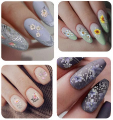 Слайдеры для ногтей «Серебряные цветы» - Фото 2