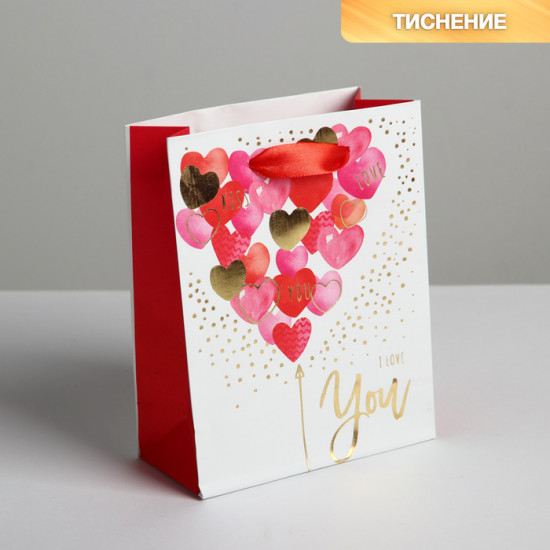 Пакет подарочный «I love you»