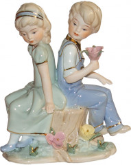 Статуэтка «Дети на пеньке» - Фото 1