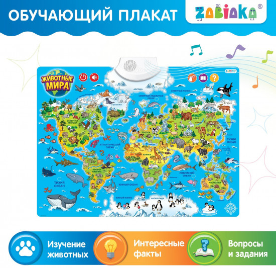Плакат обучающий «Животные мира»