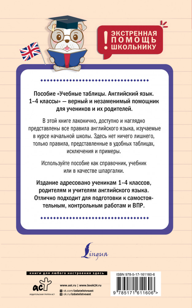 Учебные таблицы. Английский язык. 1-4 классы | Экстренная помощь школьнику | Фото 1