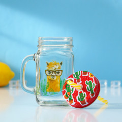 Кружка с крышкой и трубочкой «Лама» - Фото 2