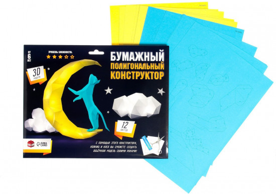 Конструктор полигональный «Котик на луне»