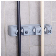 Держатель для уборочного инвентаря с крючками - Фото 1