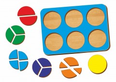 Рамка - вкладыш «Дроби 6 кругов, уровень 1» - Фото 1