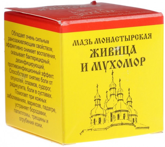 Мазь монастырская ранозаживляющая «Живица с мухомором»