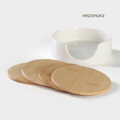 Набор подставок под кружки на керамической подставке - Фото 3