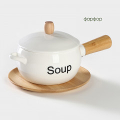 Супница на подставке из бамбука - Фото 3