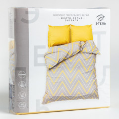 Комплект постельного белья «Жёлто-серые зигзаги» - Фото 3