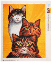 Мозаика алмазная «Трио котов» - Фото 1