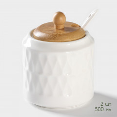 Набор банок для сыпучих продуктов с крышками и ложками «Герда» - Фото 3
