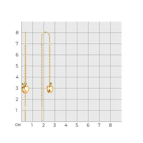 Серьги из золочёного серебра с эмалью