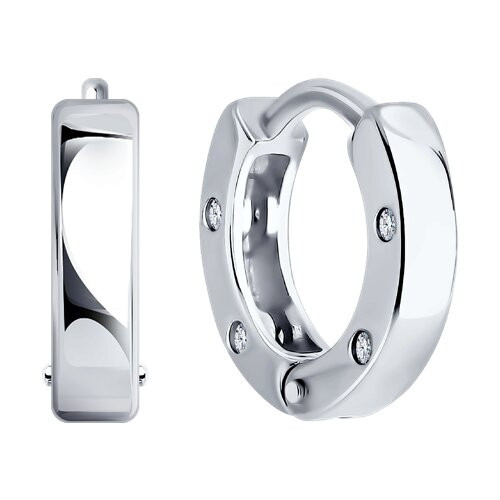 Серьги из серебра с фианитами