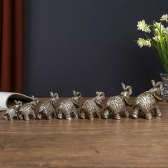 Набор сувениров «Семь слонов в попонах с пышным цветком» - Фото 1