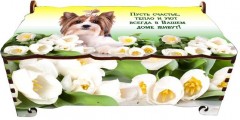 Шкатулка-купюрница «Собачка с белым бантом» - Фото 1