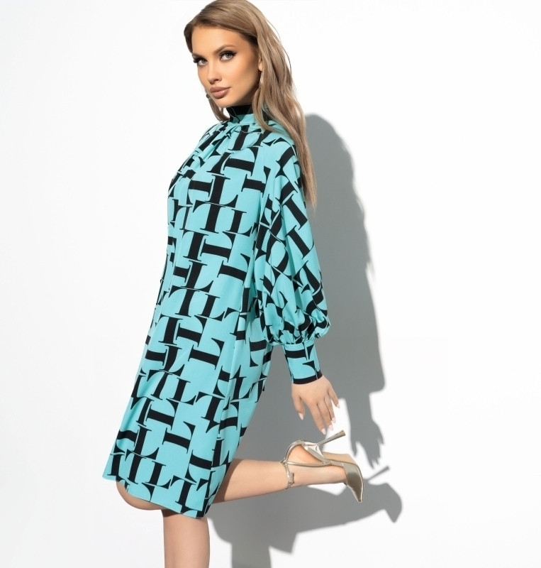 Платье женское «Леди элегант, mint black», мятный, 42RU — Charutti
