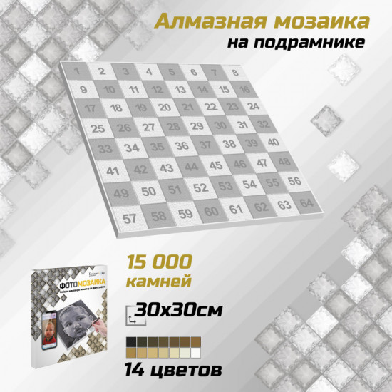 Алмазная мозаика по фото «Фотомозаика», сепия