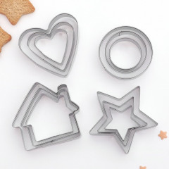 Набор форм для вырезания печенья «Домик, круг, сердце, звезда» - Фото 1