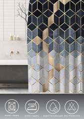 Штора для ванной «Геометрия» - Фото 5