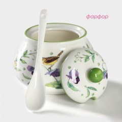 Сахарница с ложкой «Зелёный сад» - Фото 1