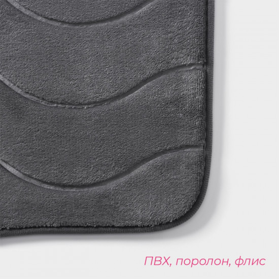 Набор ковриков для ванной и туалета «Волна»