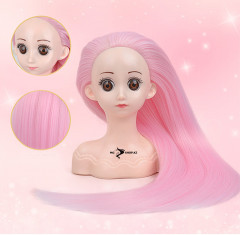 Кукла-манекен для создания причёсок Мини, розовый - Фото 3
