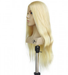 Манекен-голова с плечами, 100% натуральный, блонд, 55-65 см, смуглая - Фото 1