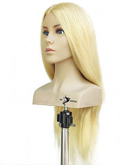 Манекен-голова с плечами, 100% натуральный, блонд, 55-65 см, смуглая - Фото 2
