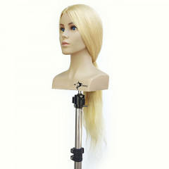 Манекен-голова с плечами, 100% натуральный, блонд, 55-65 см, смуглая - Фото 3